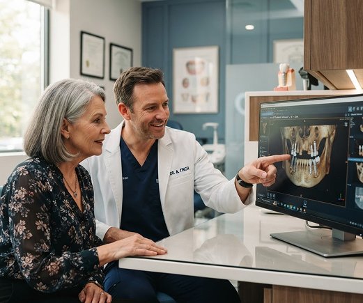 Patient meeting with an implant dentist