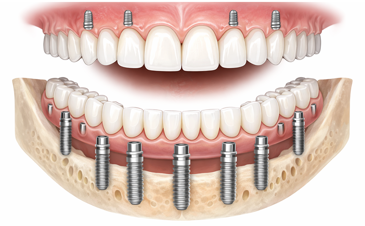 All on 4 implant bridge and posts